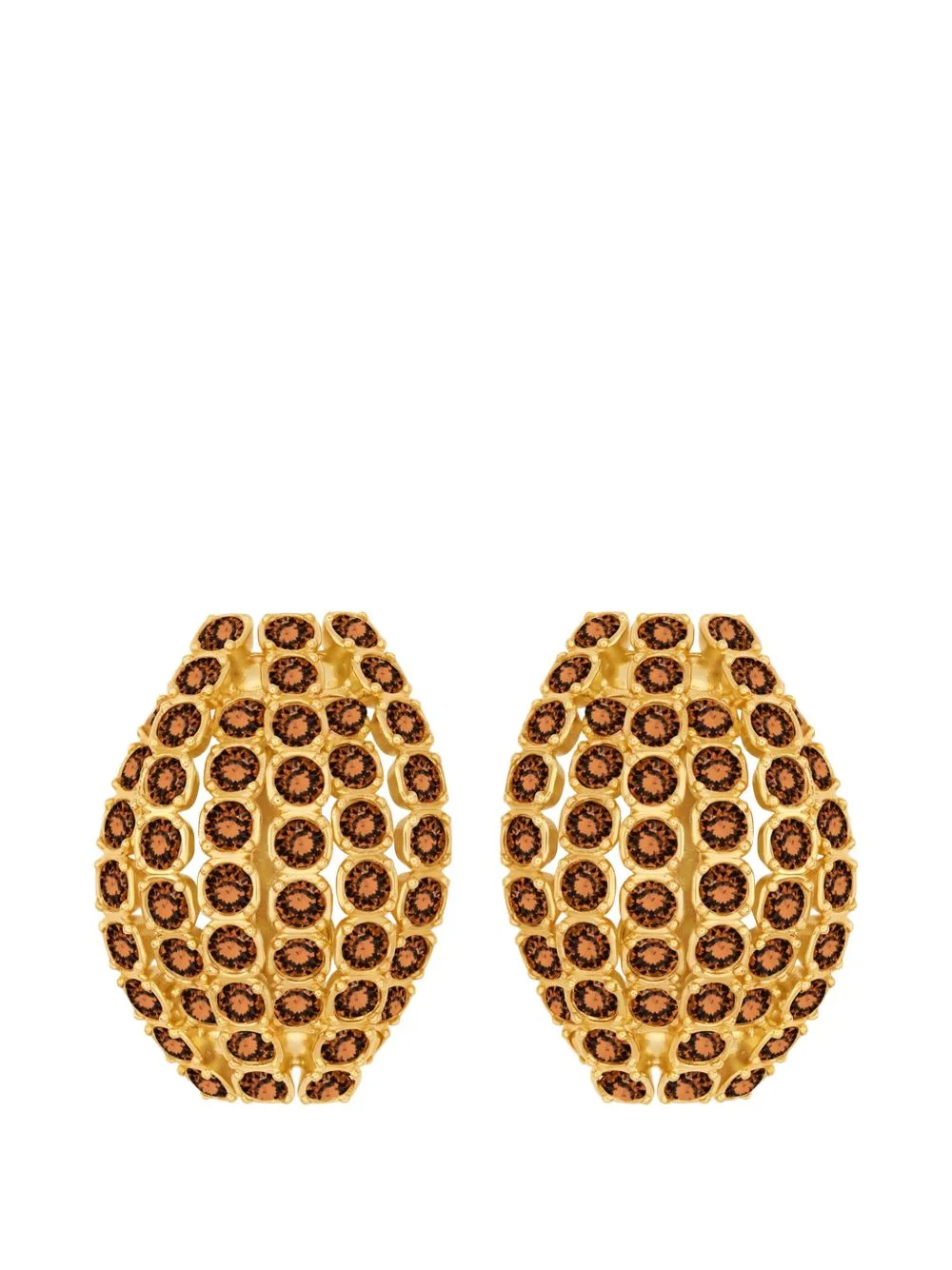 Crystal-Embellished Domed Earrings by Oscar de la Renta