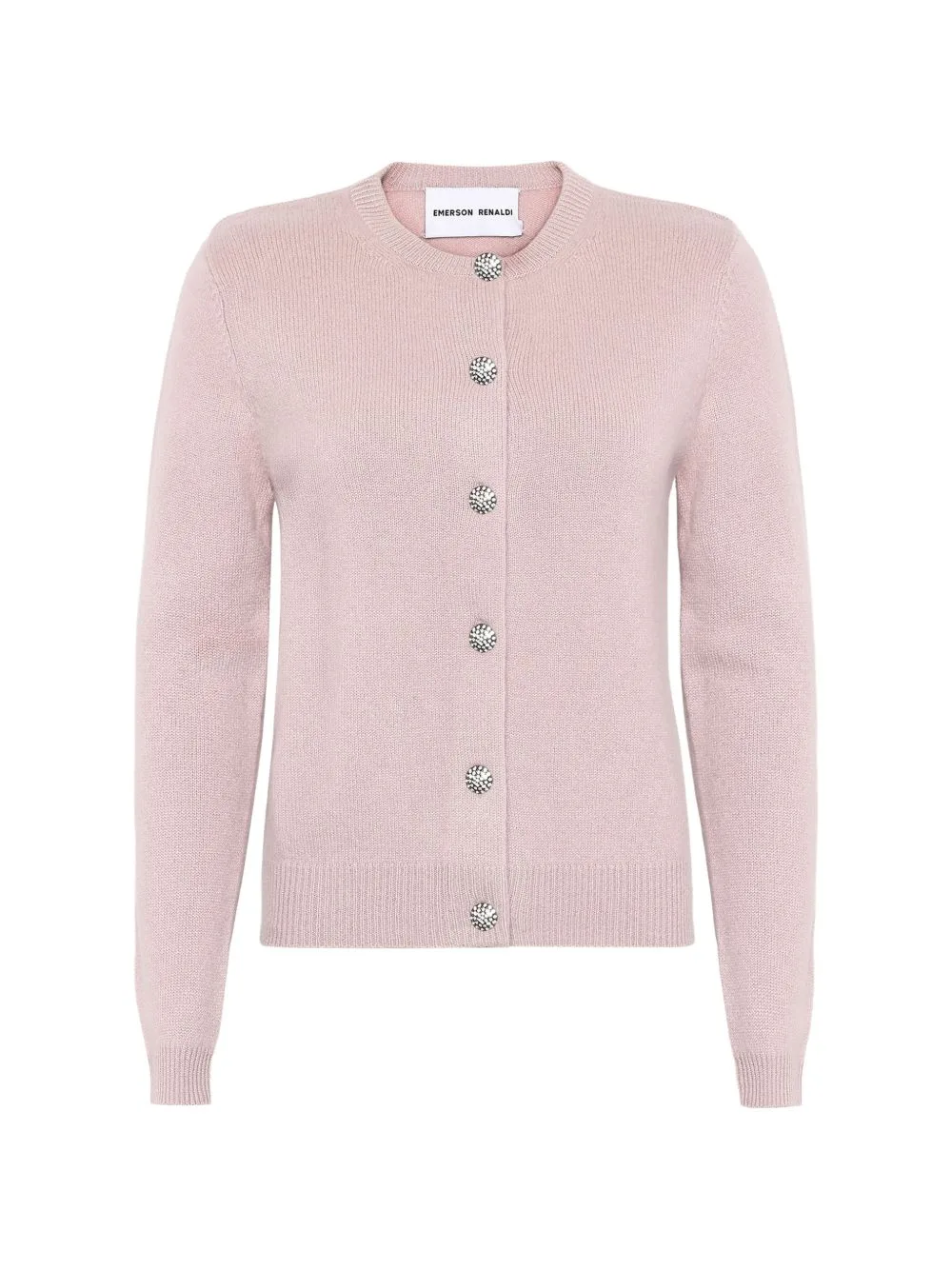Crystal-Embellished Button-Front Cardigan