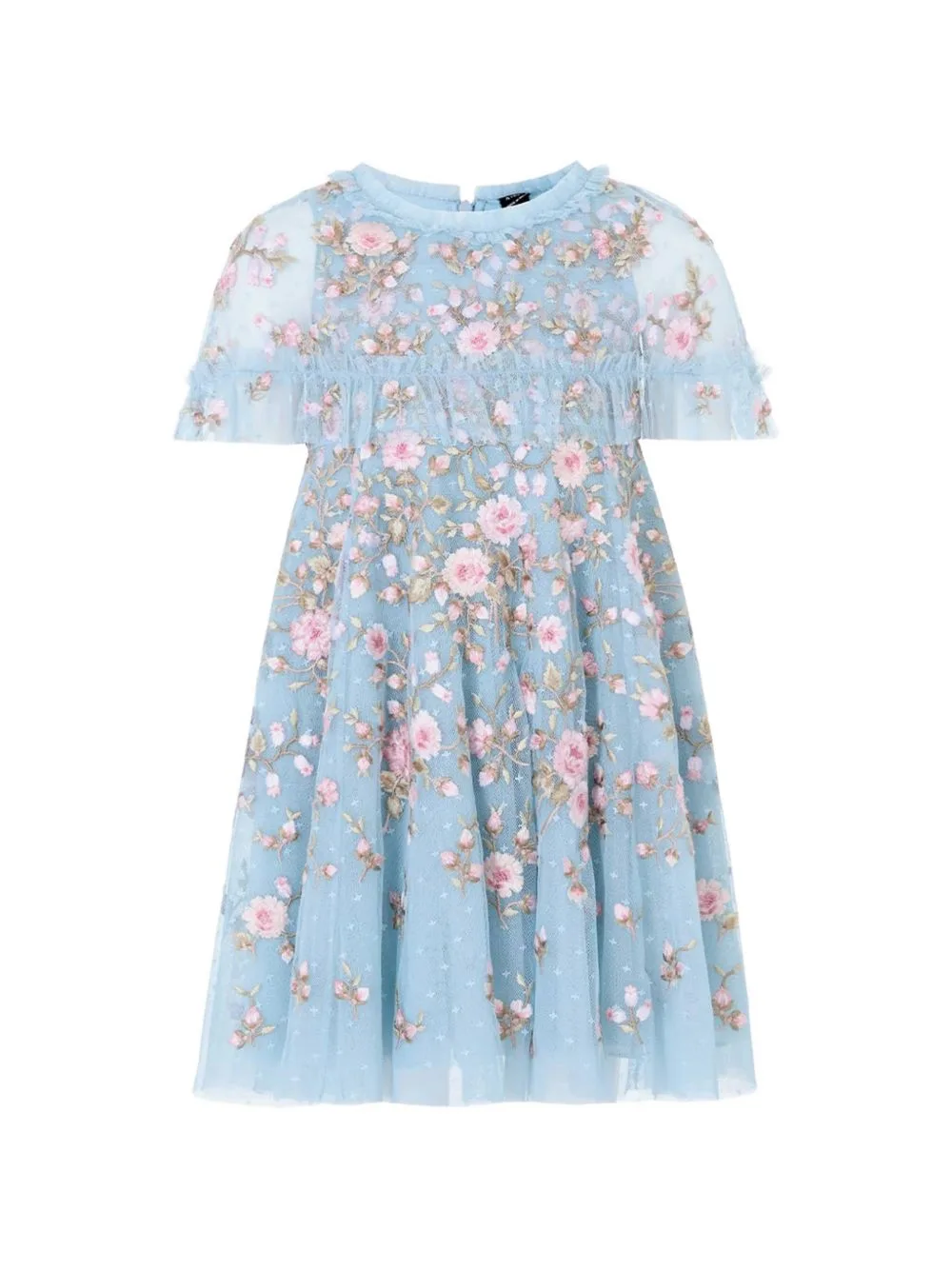 Eden Floral-Embroidered Ruffled Dress by NEEDLE & THREAD KIDS