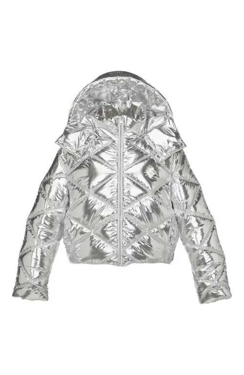 Après-Ski Quilted Puffer Jacket in Metallic Polyester by MCM