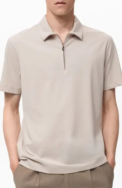 Zip Cotton Blend Polo by MANGO