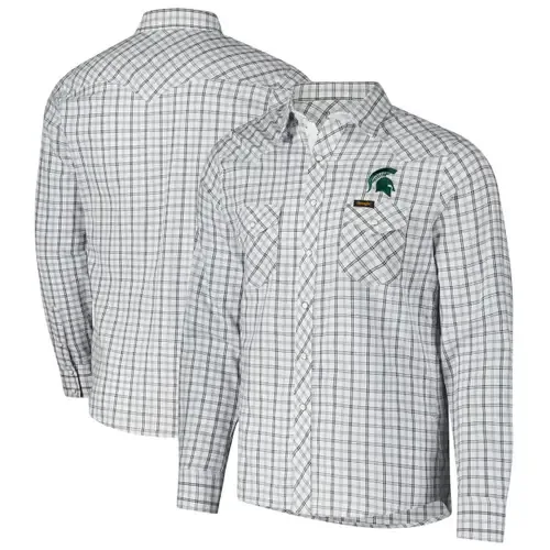 Colosseum x Wrangler Michigan State Spartans Plaid Window Pane Long Sleeve Full-Snap Shirt by COLOSSEUM X WRANGLER