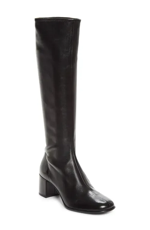 Stretch Leather Knee High Boot by Prada