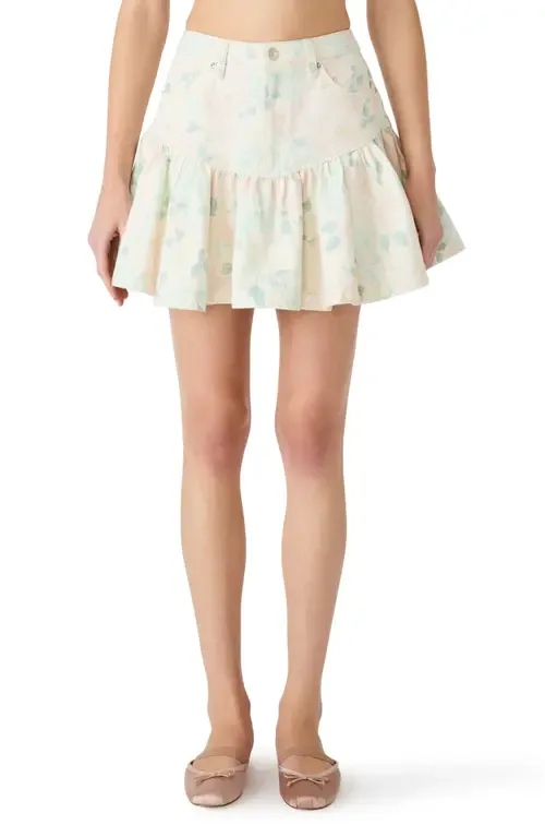 Allessandria Ruffle Denim Miniskirt by Steve Madden