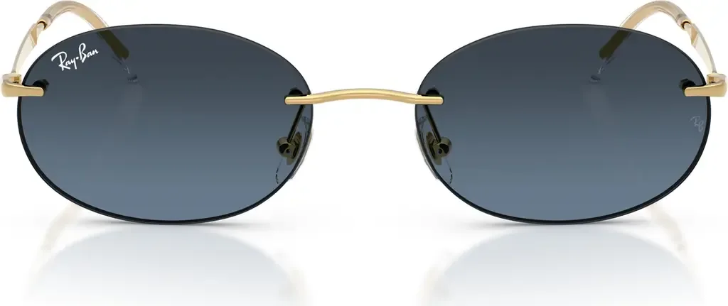 54mm Gradient Rimless Oval Sunglasses by Ray-Ban