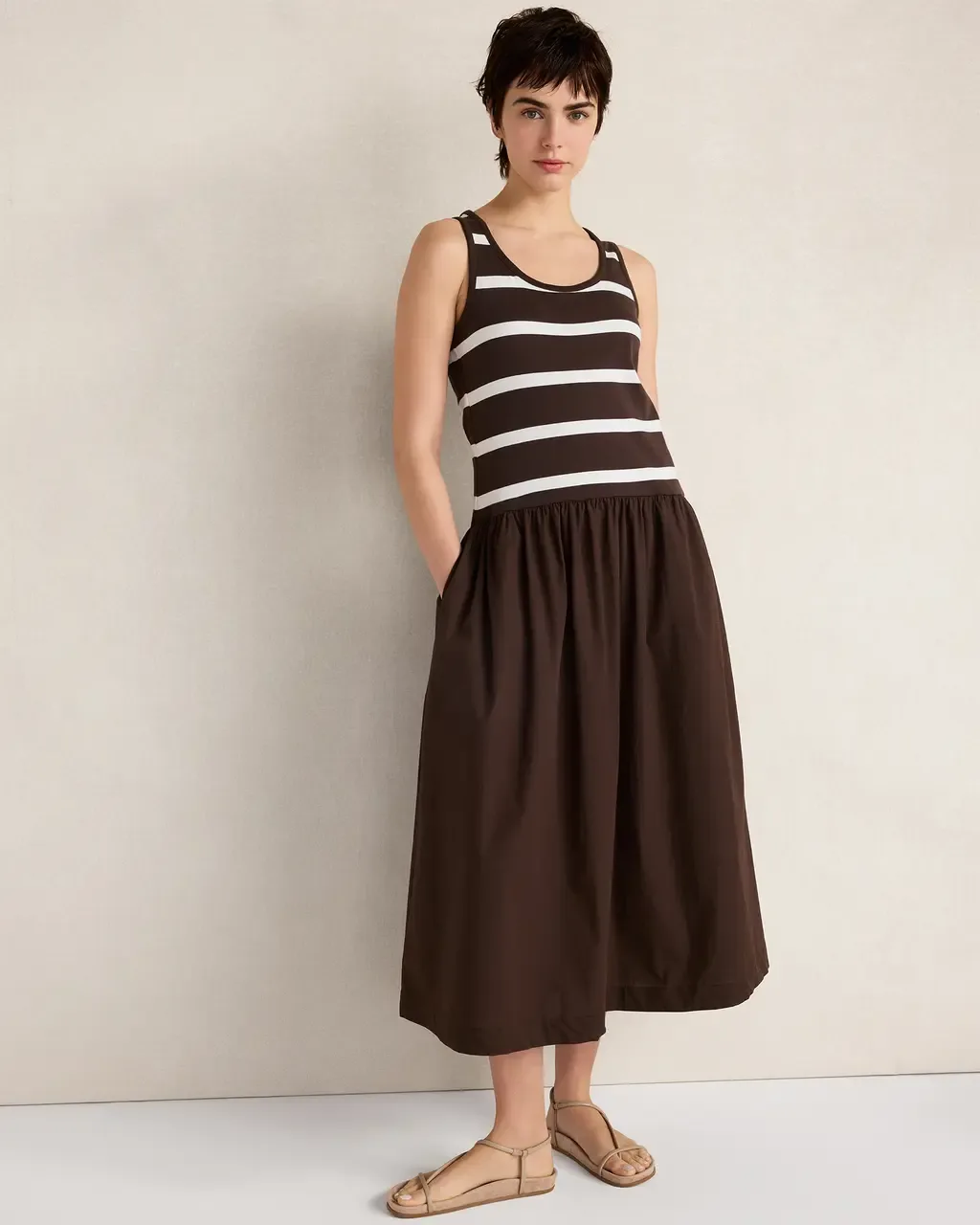 Organic Cotton Stripe Midi Dress by Haven Well Within