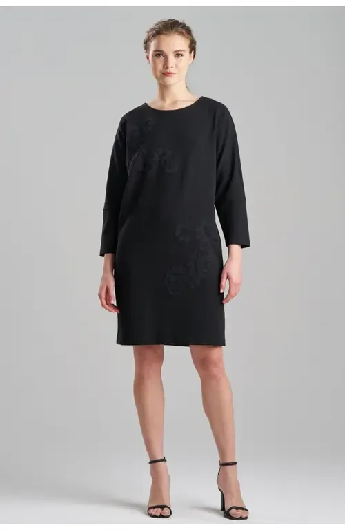 Scuba Crepe Wedge Dress W/Emb by Natori