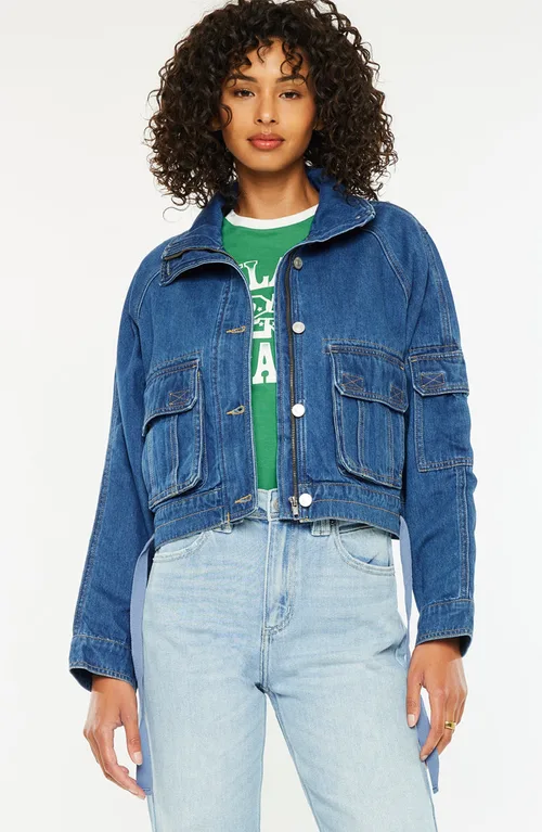Jailene Denim Windbreaker Jacket by KanCan