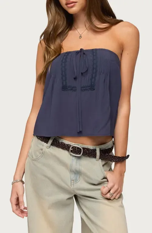 Joycee Strapless Top by EDIKTED