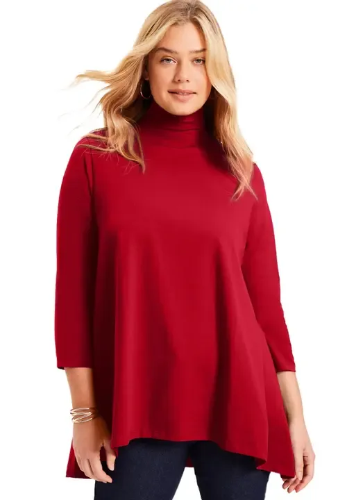 One+only Mock Neck Tunic by June & Vie