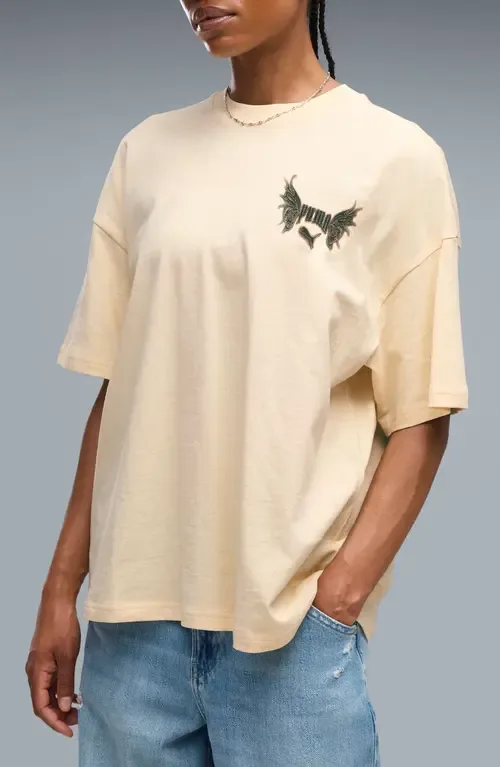 Street Glam Oversize Studded Cotton Graphic T-Shirt by PUMA