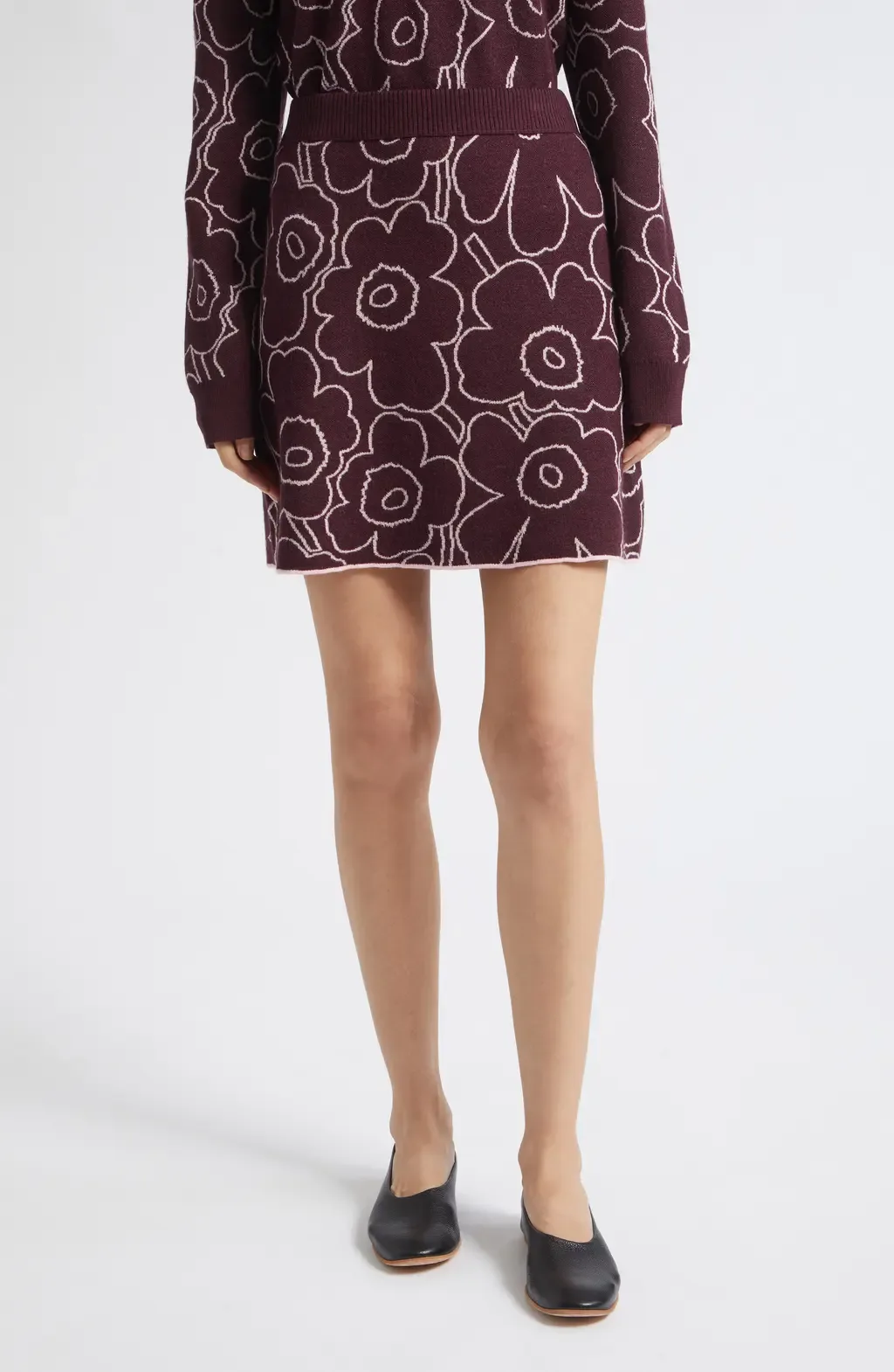 Toistuva Piirto Unikko Wool Blend Skirt by Marimekko