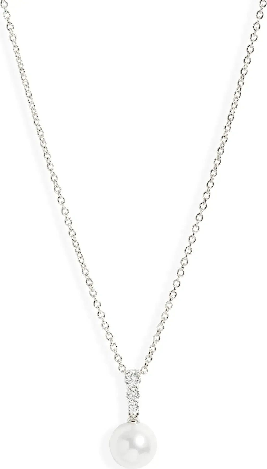 Morning Dew Akoya Pearl & Diamond Pendant Necklace by Mikimoto