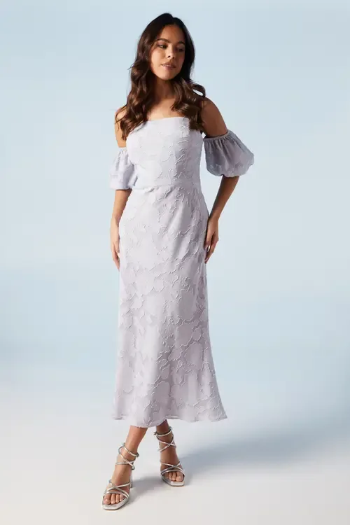 Puff Sleeve Bridesmaids Midi Dress by Oasis