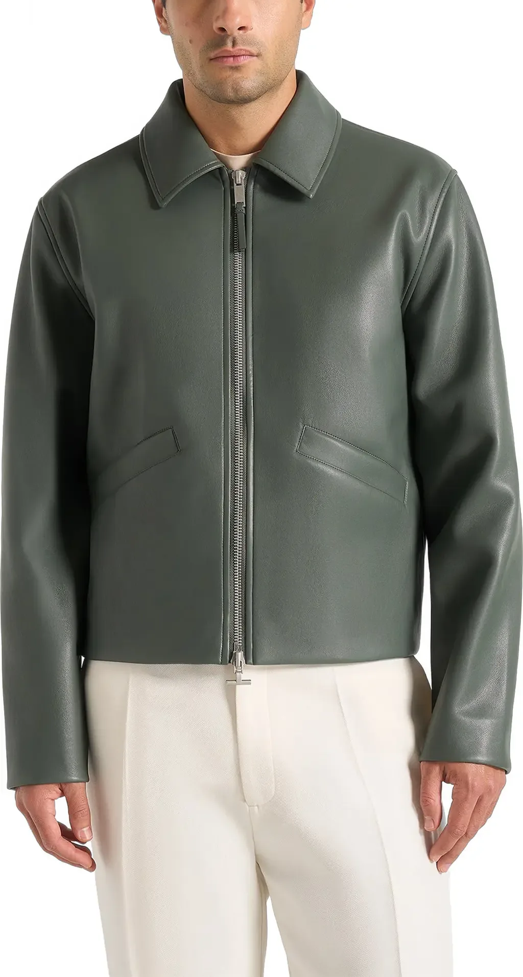 Yves Minimal Leather Jacket by Manière De Voir