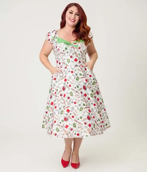 1950s Sweetheart Swing Dress by Unique Vintage