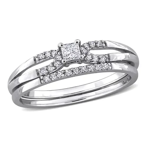 Diamond Split Shank Bridal Ring Set by Julianna B.