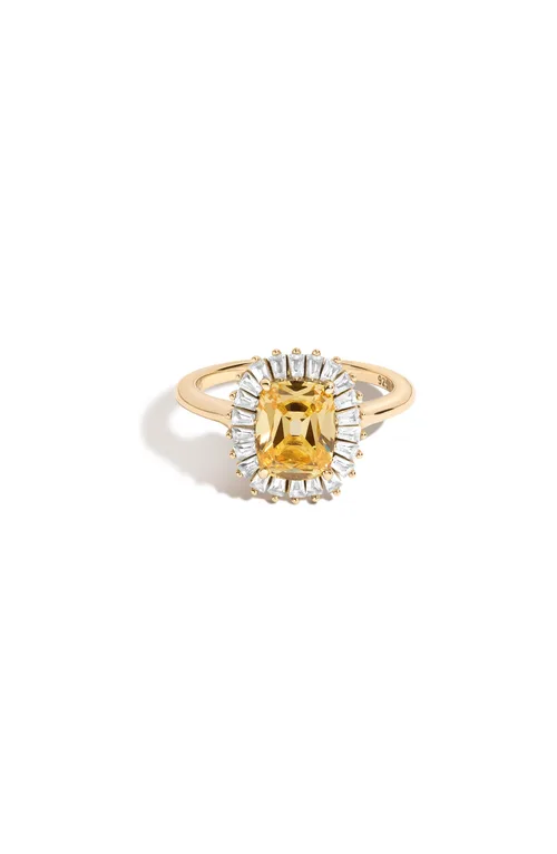 Lab Grown Yellow Canary Alexandra Ring in Yellow Gold Vermeil by Aurate New York