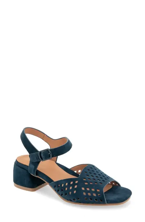 Oaks Ankle Strap Sandal in Navy Suede by Gentle Souls