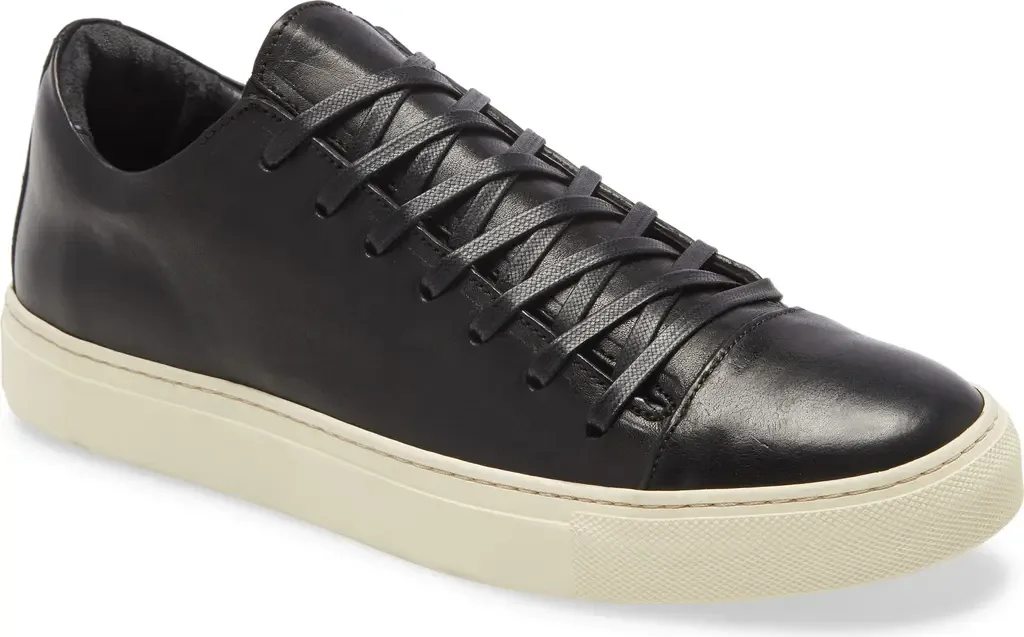 Reed Sneaker in Black Leather by John Varvatos