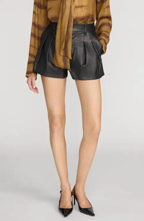 The Structural Leather Shorts by FRAME