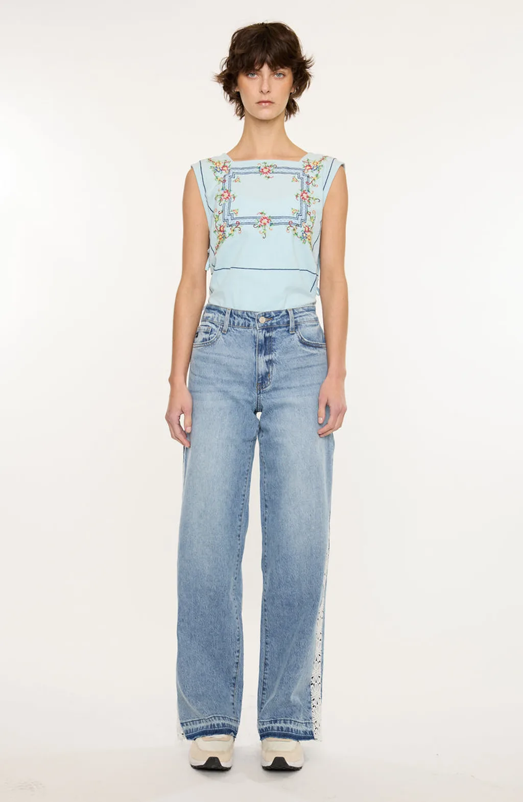 Carollyn High Rise Wide Leg Jeans by KanCan