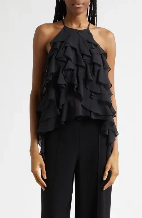 Iska Ruffle Sleeveless Top by Cinq à Sept