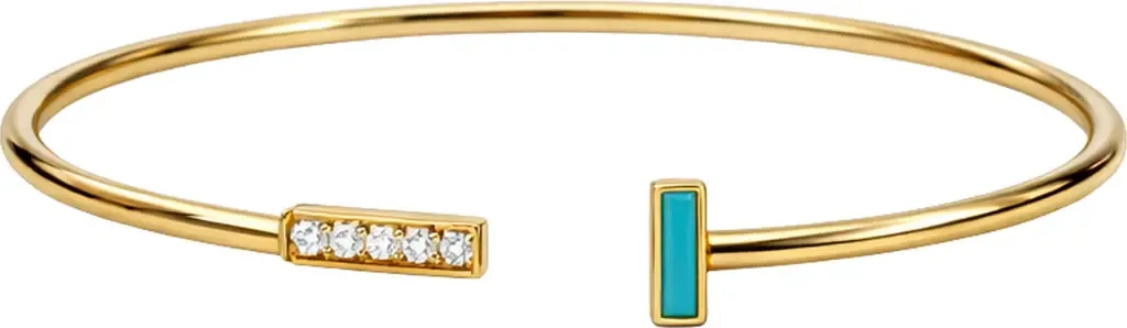 Faux Turquoise Open Cuff Bracelet by ARGENTO VIVO