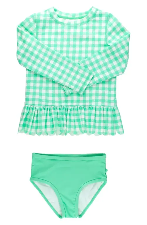 Gingham Long Sleeve Skirted UPF 50+ Rashguard by RuffleButts