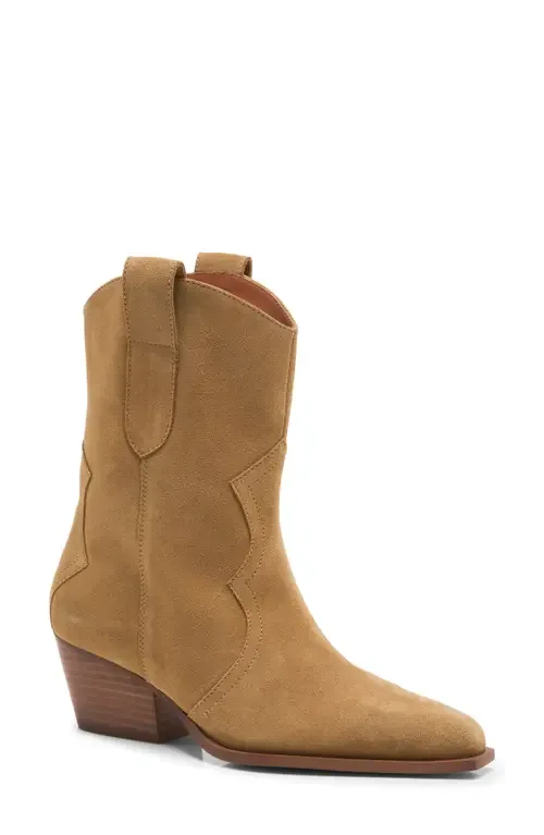 Cat Nap Western Boot in Camel Suede by Free People