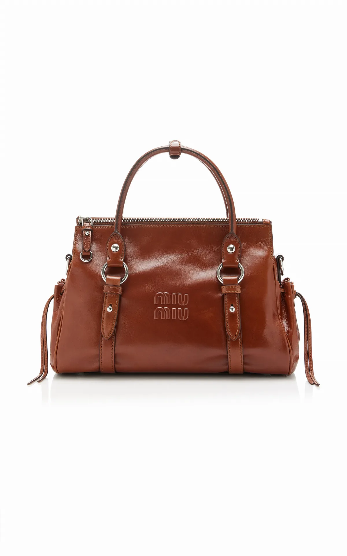 Leather Top Handle Bag by Miu Miu