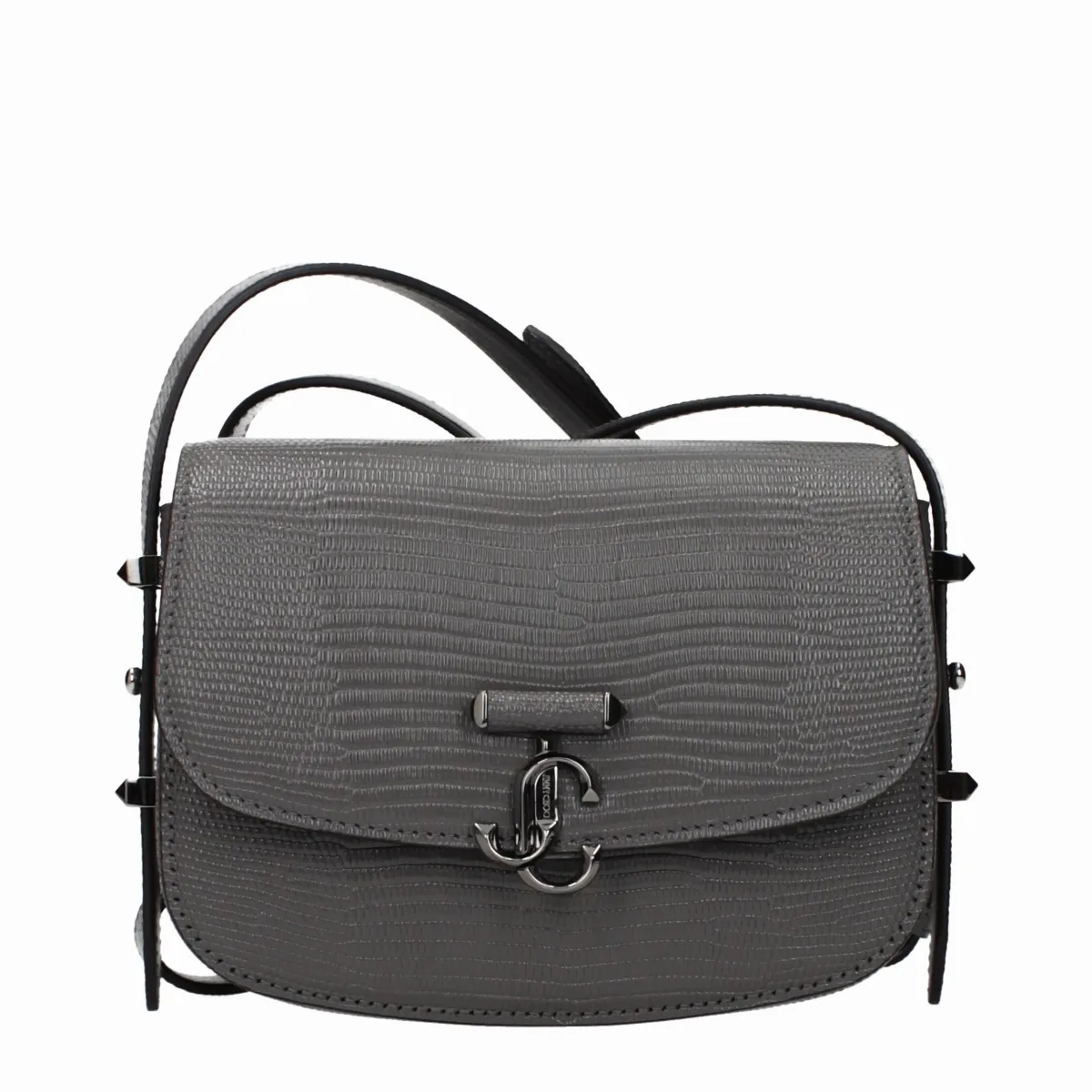 Crocodile-Embossed Leather Shoulder Bag by Jimmy Choo