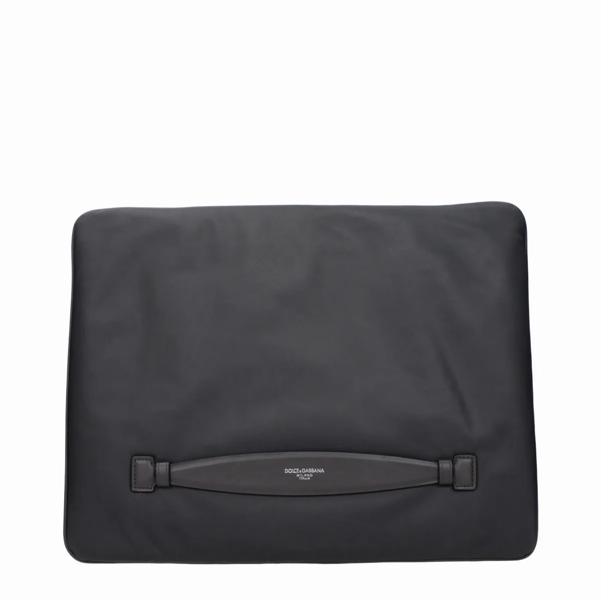 Nylon with Leather Handle Bar Clutch by Dolce & Gabbana