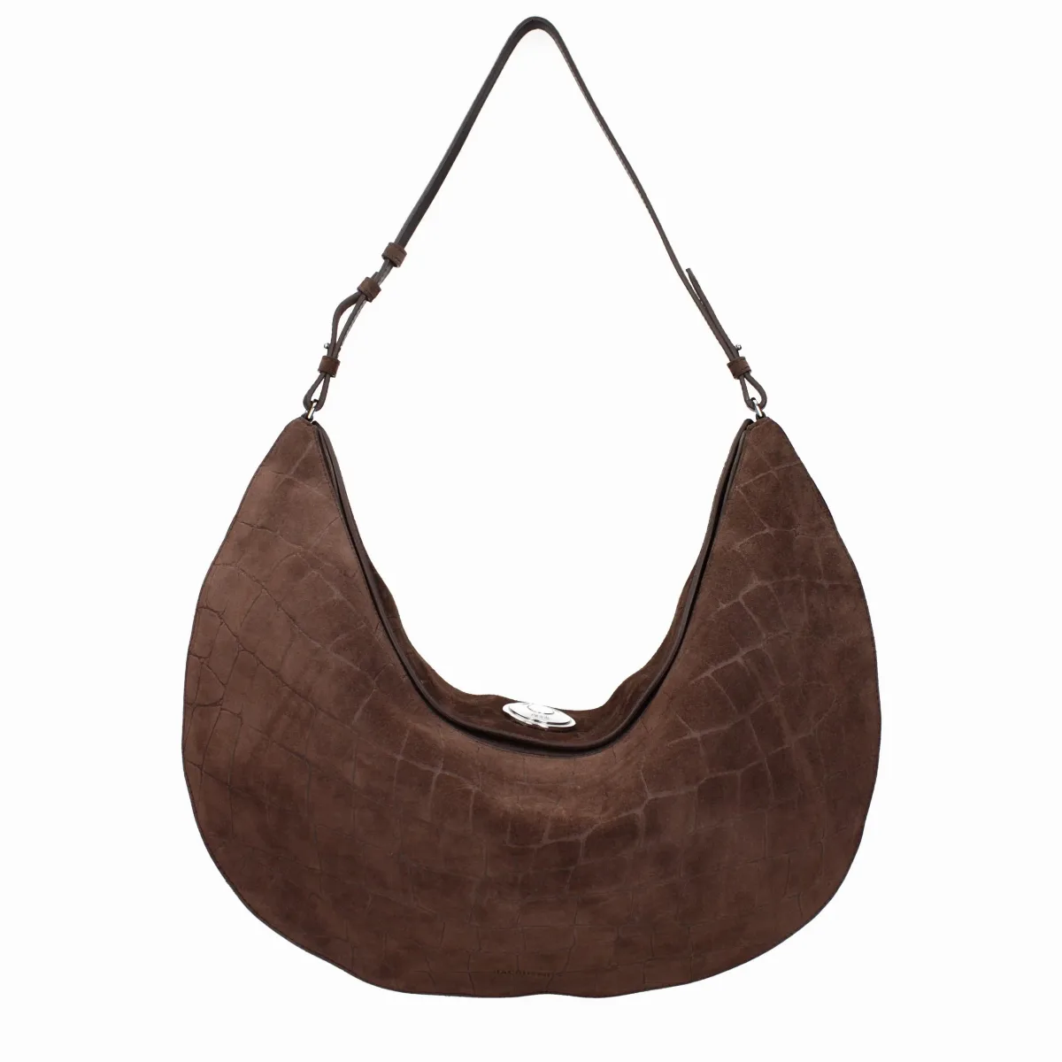 Crocodile-Embossed Suede Shoulder Bag by Jacquemus
