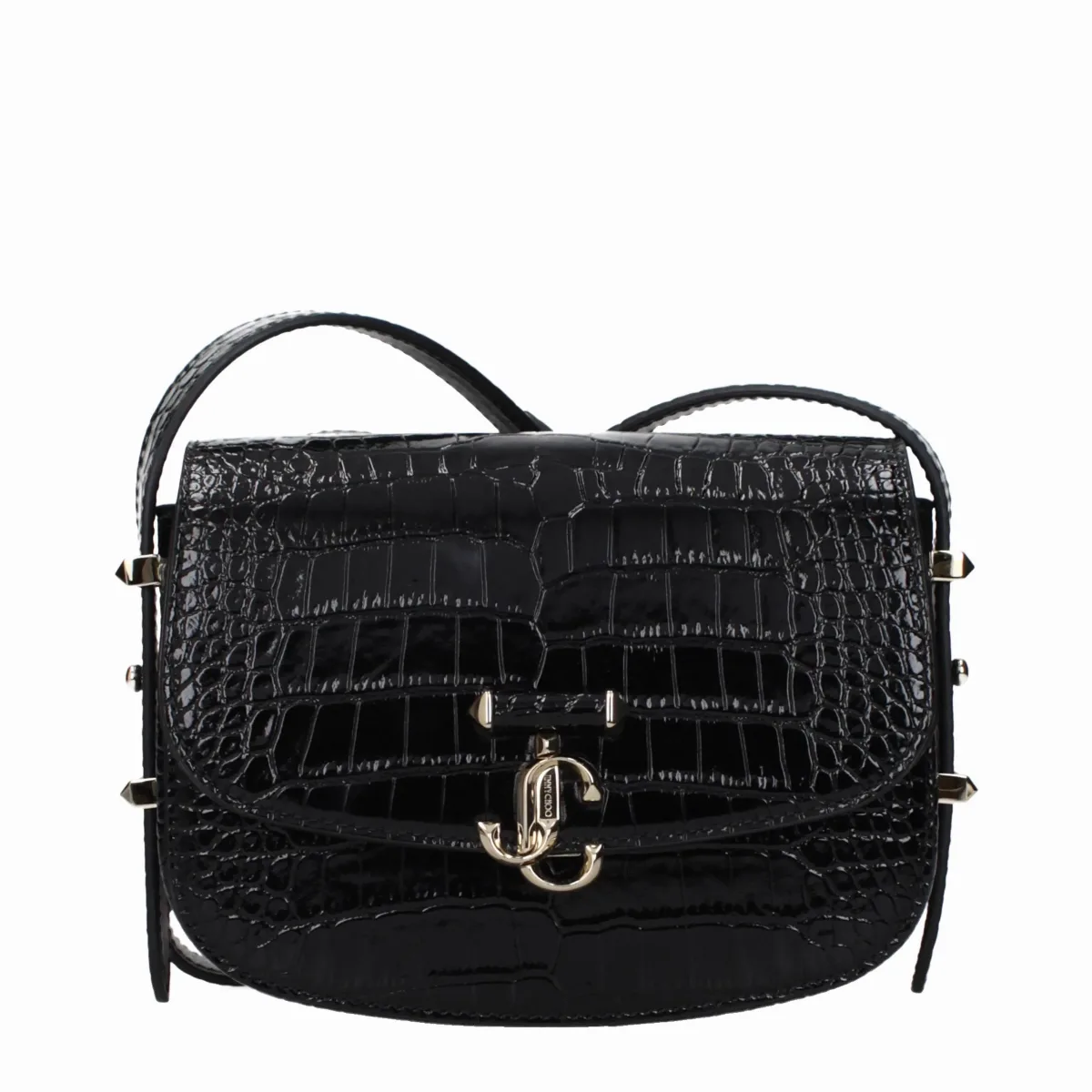 Crocodile-Embossed Leather Crossbody Bag by Jimmy Choo