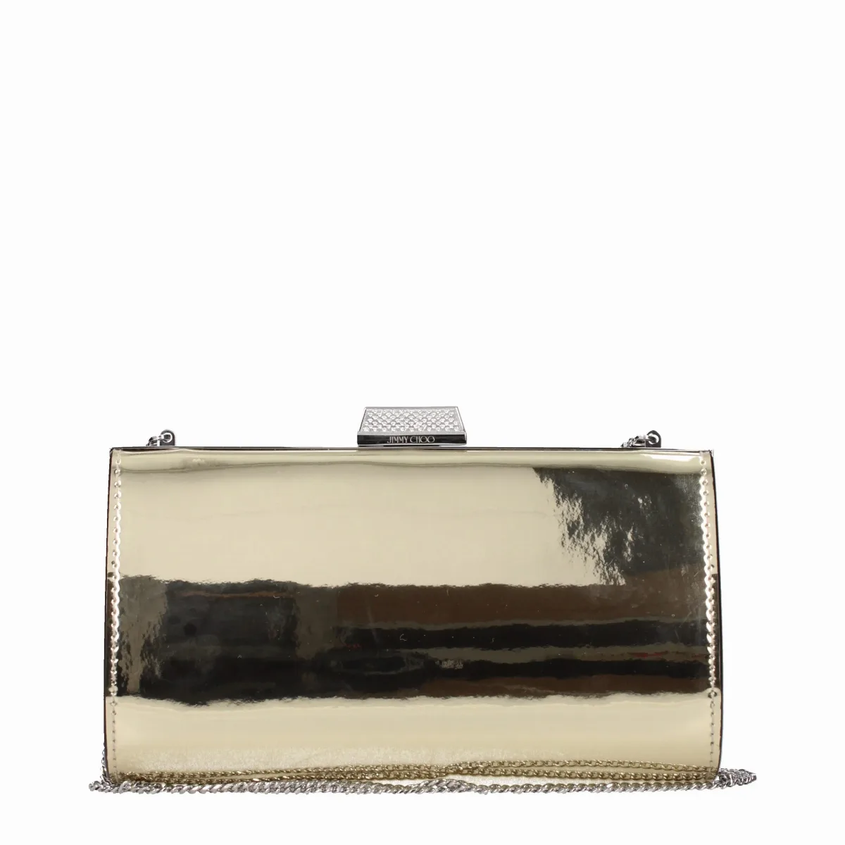 Metallic Leather Clutch by Jimmy Choo