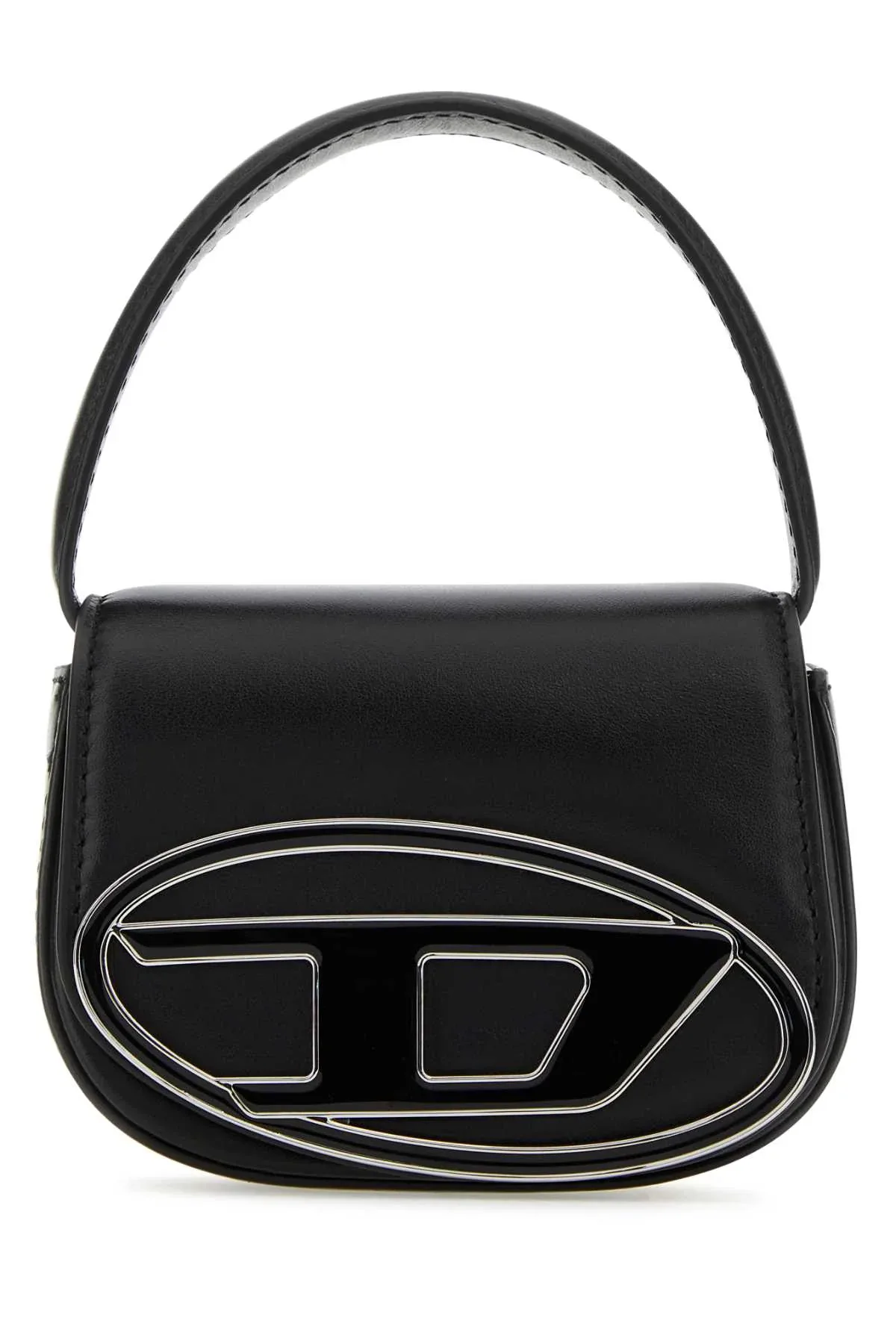 Leather 1DR with Metal Logo Plaque Shoulder Bag by Diesel