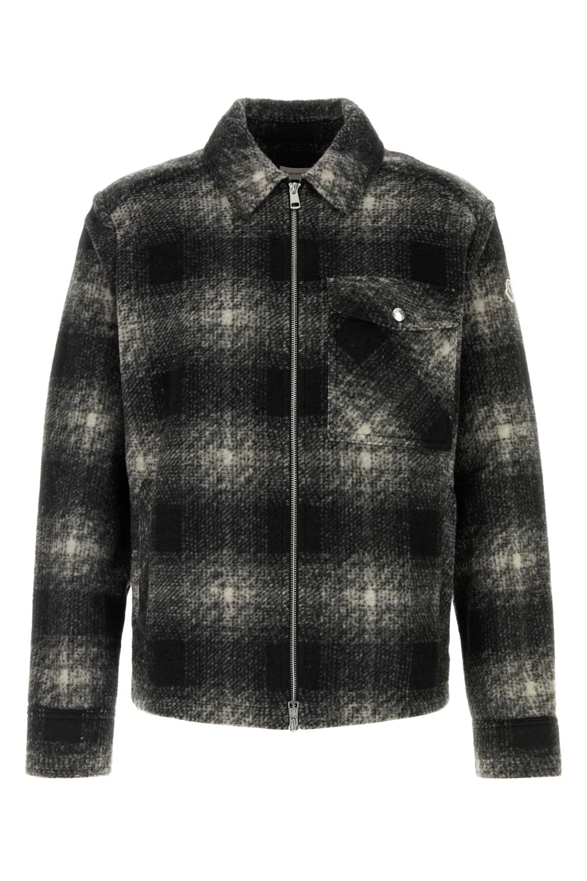 Wool-Blend Plaid Jacket by Moncler