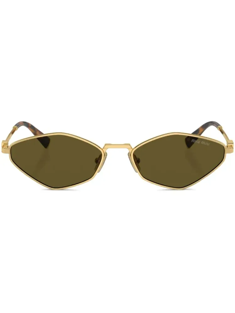 SMU56Z5AK09Z Oval Metal Sunglasses by Miu Miu Eyewear