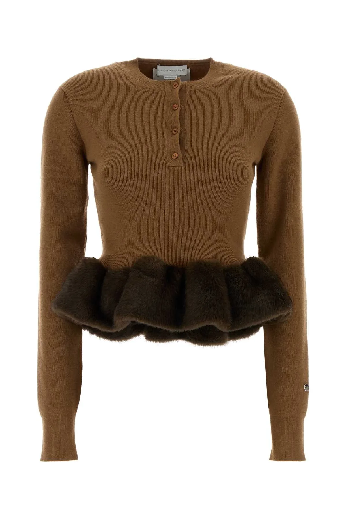 Wool Blend with Fur Ruffle Sweater by Stella Mccartney