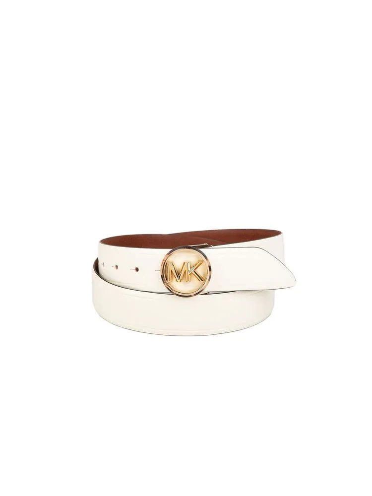MK Buckle Leather Belt by Michael Kors