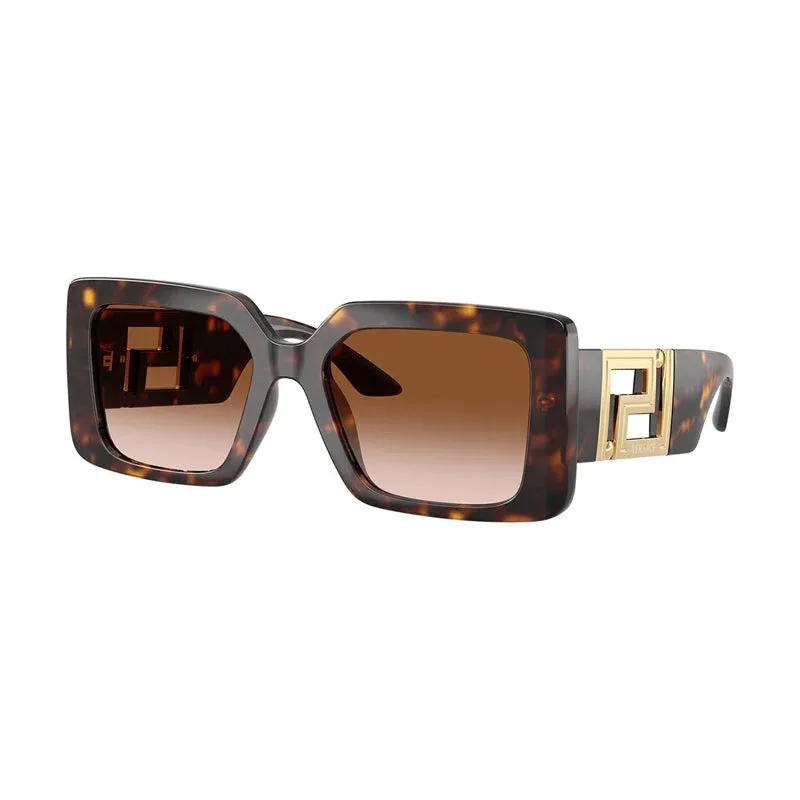 VE4505U Rectangle Full Rim Dark Havana Sunglasses by Versace