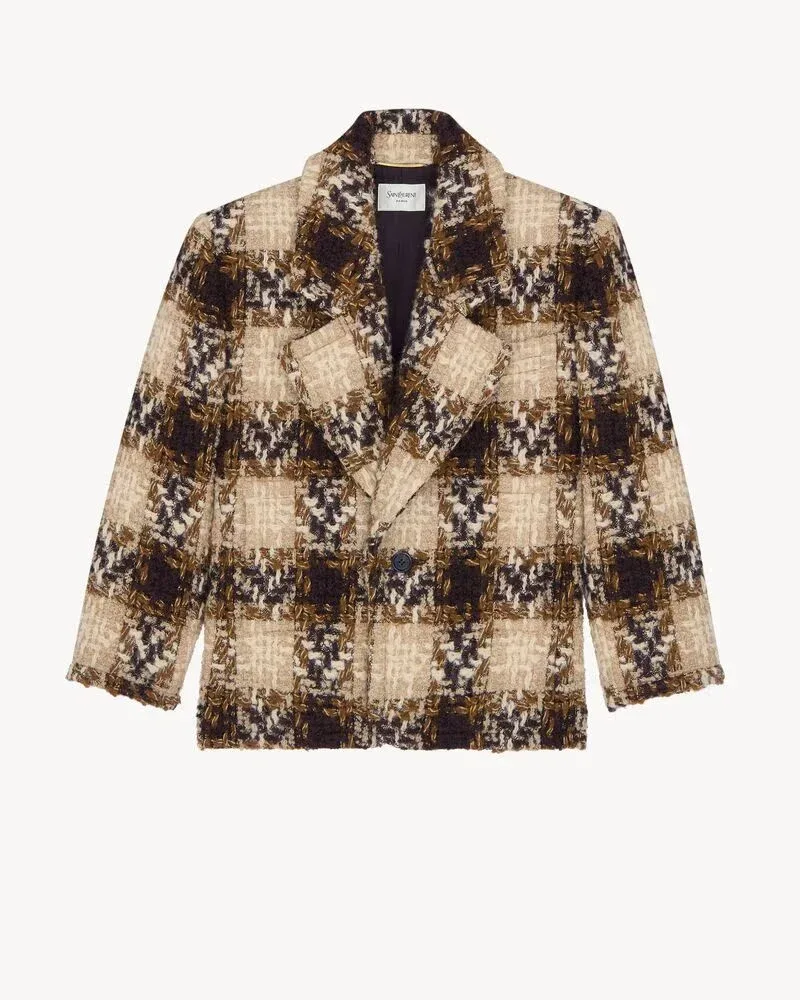 Checked Tweed Blazer by Saint Laurent