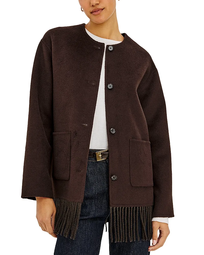 Tomoko Fringe Hem Patch Pocket Jacket by Rails