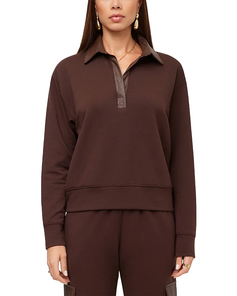 Rachel Contrast Collar Long Sleeve Top by Fifteen Twenty