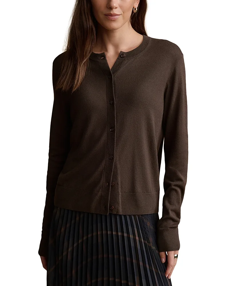 Monroe Silk Blend Crewneck Cardigan by Jenni Kayne