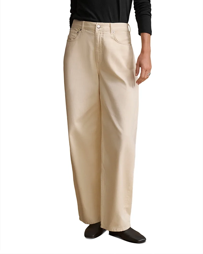 Beachwood Cotton Mid Rise Wide Jeans by Jenni Kayne
