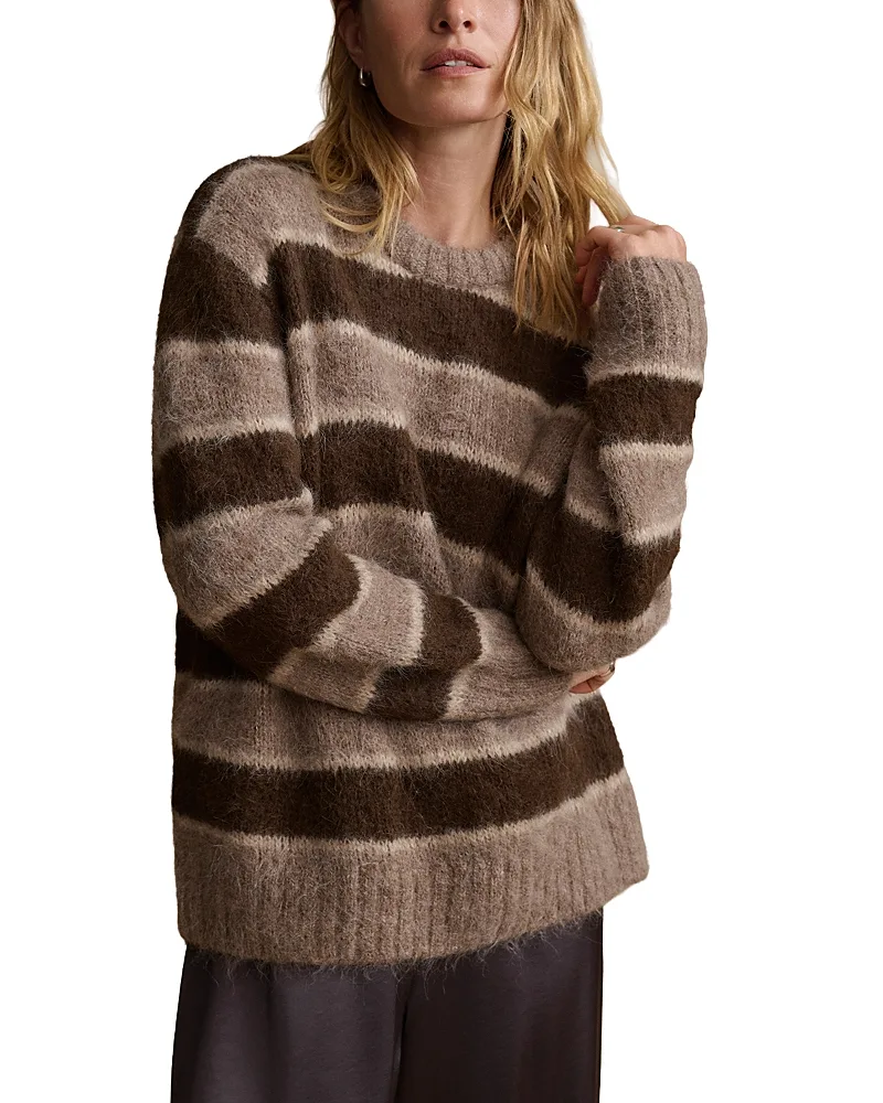 Teddy Striped Suri Alpaca & Merino Wool Sweater by Jenni Kayne
