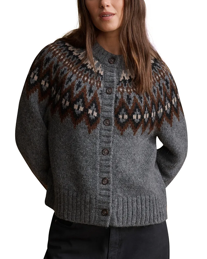 Thatcher Baby Alpaca Blend Crewneck Fair Isle Cardigan by Jenni Kayne
