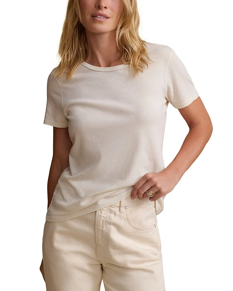 Cotton Slim Crewneck Tee by Jenni Kayne